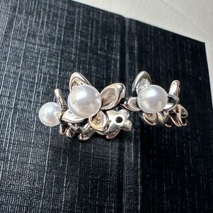 Silver 925 Floral Pearl Ring